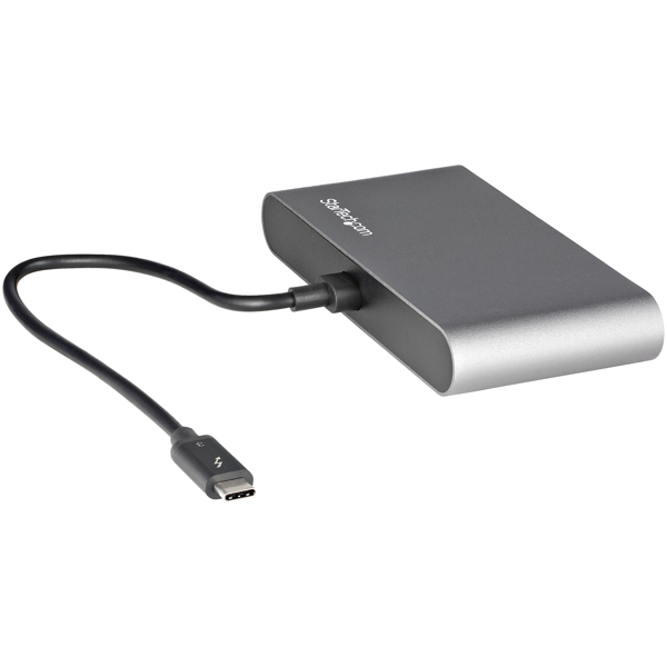 StarTech Thunderbolt 3 Mini Dock - Portable Dual Monitor TB3 Laptop Docking Station HDMI 4K 60Hz - 2x USB-A & GbE - 27.90cm (11") (28cm) cable (TB3DKM2HDL) - Docking station - Thunderbolt 3 - 2 x HDMI - GigE - TB3DKM2HDL