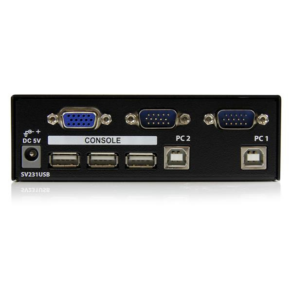 StarTech 2 Port Professional USB KVM Switch Kit with Cables - 1920 x 1440 pixels - 10 W - Black - SV231USBGB