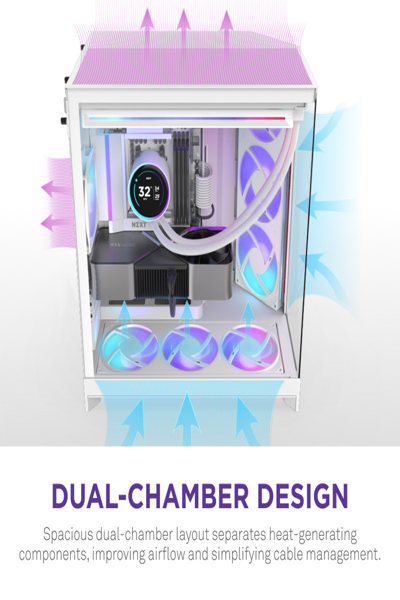 NZXT H9 Flow RGB midi tower PC white - CM-H92FW-R1
