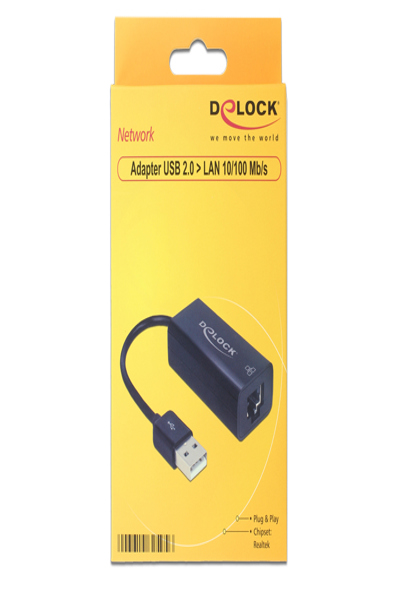 Delock Adapter USB 2.0 > LAN 10/100 Mb/s - 62595