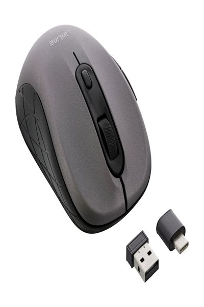 Souris InLine 3-en-1 - Bluetooth + 2x 2,4 GHz - 5 boutons - optique - gris/noir