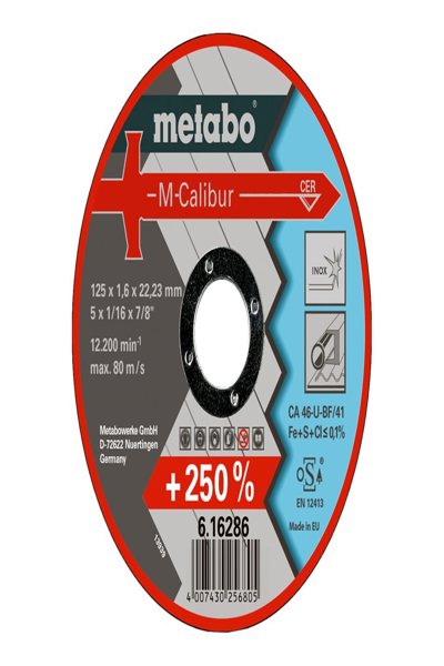 Metabo 616286000 - Cutting disc - Flat centre - Steel - Metabo - 2.22 cm - 12.5 cm