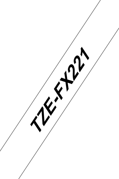 Brother TZe-FX221 - Adhesive - black on white - TZEFX221