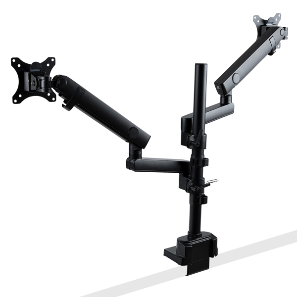 Dual monitor holder for table mounting - Flexible monitor arm for 2x VESA monitors up to 81.28cm 32inch - height adjustable - ARMDUALPIVOT