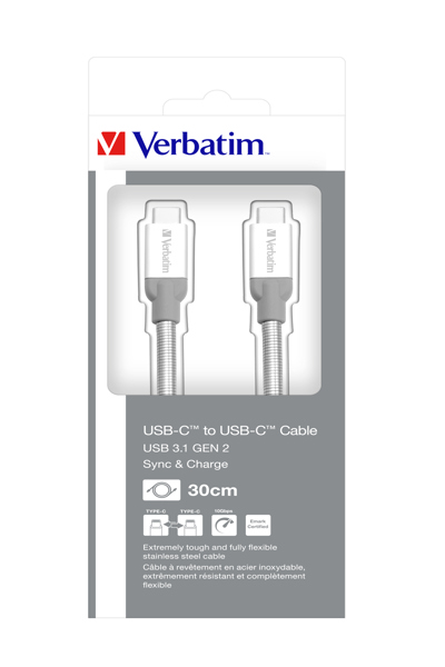 Câble USB Verbatim - USB-C 24 broches (M) vers USB-C 24 broches (M)