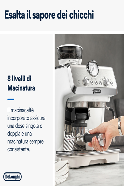 De Longhi EC 9155.W - Vacuum coffee maker - 1.5 L - Coffee beans - Built-in grinder - 1550 W - Silver - 132126061