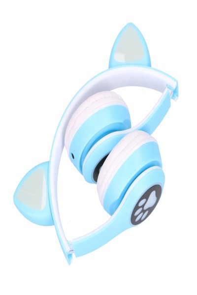 Casque audio sans fil bleu avec oreilles de chat Extralink KIDS