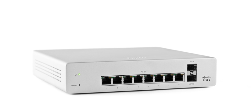 Cisco MS220-8P L2 Cloud Managed 8 Port GigE 124W PoE Swi - MS220-8P-HW