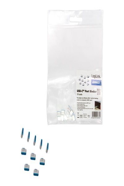 LogiLink AU0053 USB Type-C Port Blocker Blue 10-Pack - AU0053