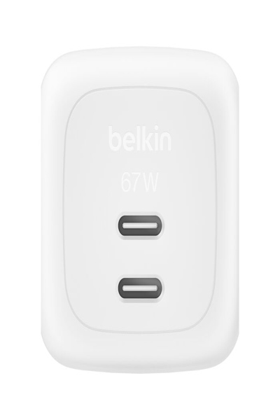 Belkin BoostCharge 67W Dual USB-C PD Wall Charger - Cable - Digital - WCH020KQ2MWH-B6