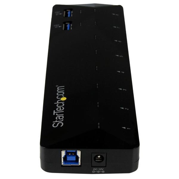 StarTech 10 Port USB 3.0 Hub with charging and sync port - 2 x 1.5A ports - Desktop hub and fast charging station - USB switch for sharing peripherals - 10 ports - ST103008U2C