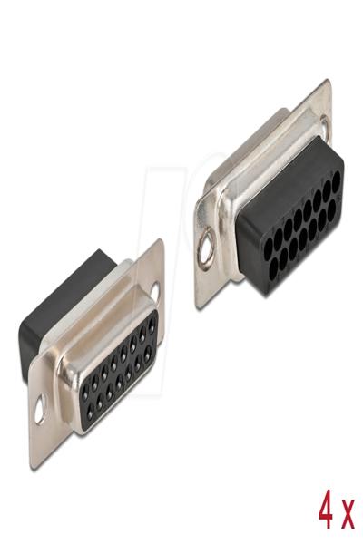Connecteur série Delock - D-Sub 15 broches (DB-15) (F) (lot de 4)