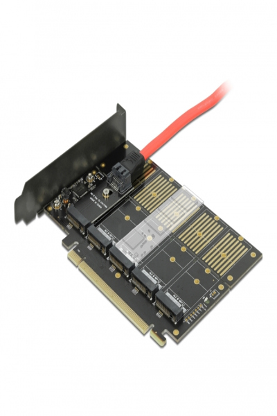 Delock PCI Express x16 Card to 5 x internal M.2 Key B / SATA - PCIe - M.2 - PCIe 3.0 - 0.5 m - China - Windows 10 - Windows 7 - Windows 8.1 - 90435