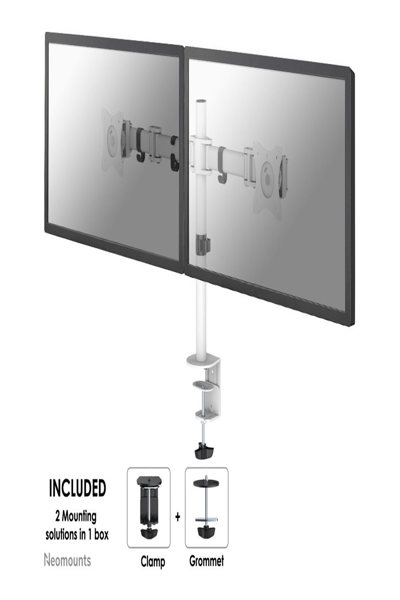 Neomounts by Newstar Select monitor arm desk mount - Clamp/Bolt-through - 8 kg - 25.4 cm (10") - 68.6 cm (27") - 100 x 100 mm - White