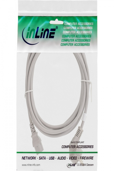 Câble d'alimentation en ligne CEE 7/7 vers C13 1,5 m Gris