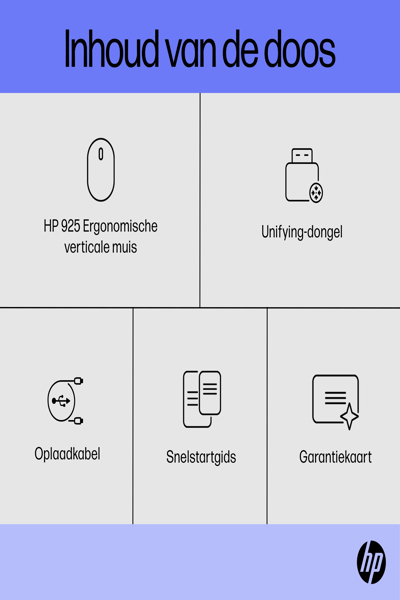 HP 920 Ergonomic Wireless Mouse: Right-hand, Vertical Design, 4000 DPI - 6H1A4AA