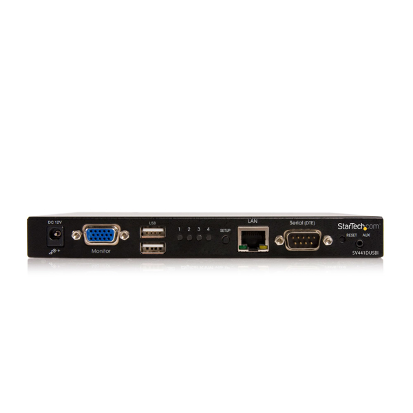 StarTech 4 Port USB VGA IP KVM Switch with Virtual Media - 1920 x 1440 pixels - Ethernet LAN - Black - SV441DUSBI