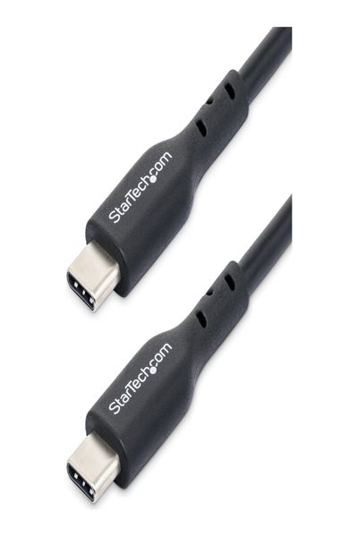 StarTech.com 1 m (3 fot) USB C-laddningskabel, USB-C-kabel, USB 2.0 Typ-C-laddkabel för bärbar dator, 60 W 3 A strömförsörjning, TPE-mantel, USB-C-dataöverföringskabel, M/M - USB2CC1MNC