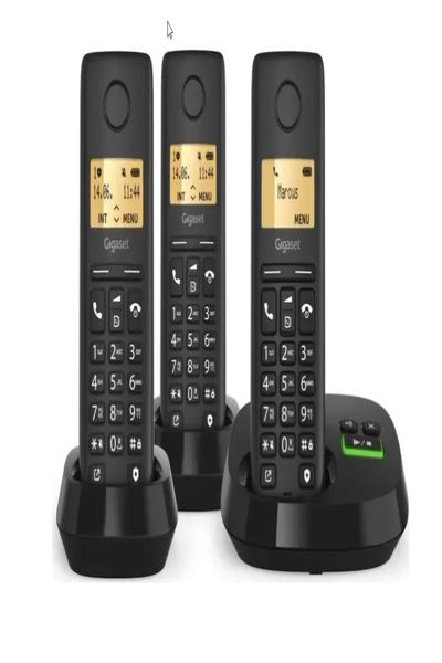 Gigaset PURE 100 AM Trio Black Cordless Phone AB