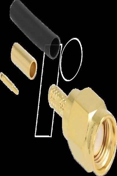 Delock SMA plug for crimping RG-174 RG-316 with matching heat shrink tubing - 91780