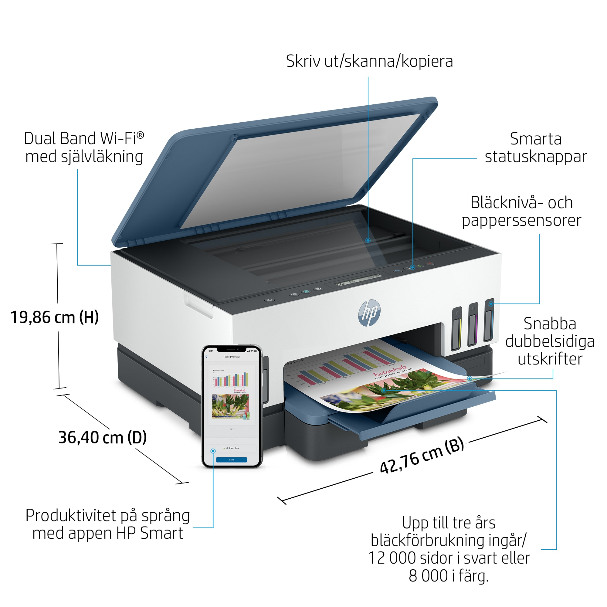 HP Printer Smart Tank 7006 All-in-One - Inkjet - Colored - 28B55A#BHC