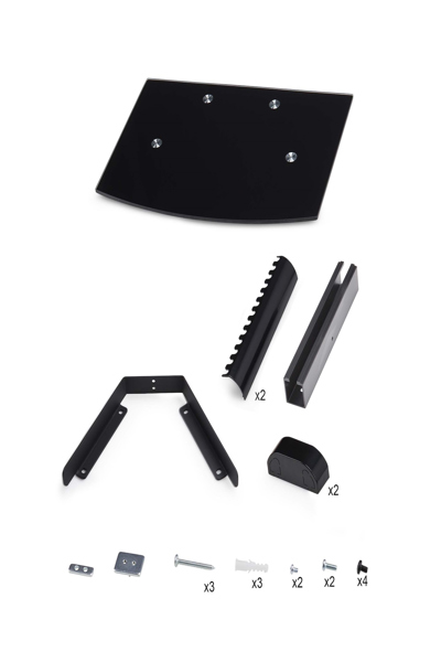 StarTech.com Flytande väggmonterad AV-hylla, justerbar höjdhylla för under TV:n, organiserar A/V-utrustning på svart härdat glashylla - 1B-WALL-MOUNT-SHELF