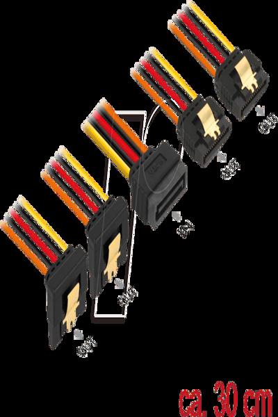 Delock Strömfördelare - SATA-ström (P) rak till SATA-ström (R) vinklad/rak - 60151