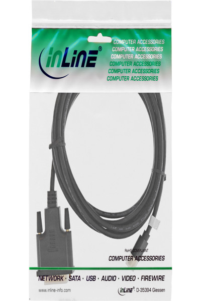 Câble InLine Mini DisplayPort mâle vers DVI-D 24+1 mâle - noir/or - 0,5 m