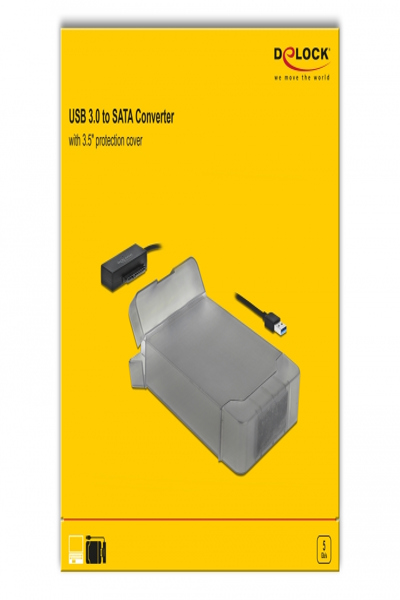 Delock USB Typ-A till SATA-omvandlare med 3,5" skyddshölje - 64086