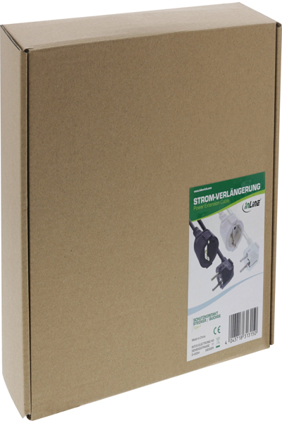 Câble d'extension d'alimentation InLine Type F coudé - blanc - 20 m