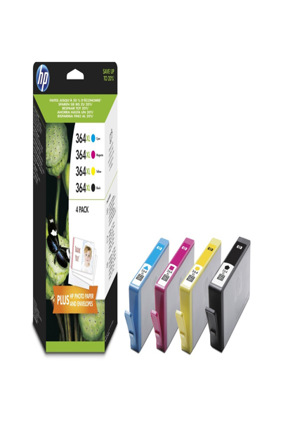 HP 364XL Original Ink Cartridge Multi-Pack: Black/Cyan/Magenta/Yellow Pigment-Based