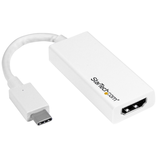 StarTech USB-C to HDMI adapter - Thunderbolt 3 compatible - White - 4K 60Hz - Video interface converter - HDMI / USB - 15 cm - CDP2HD4K60W