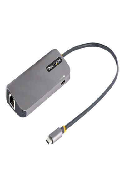 StarTech.com USB C multiportadapter, 4K 60Hz HDMI-video, 3-portars 5Gbps USB-A 3.2-hubb, 100W strömförsörjning, GbE, USB Type-C mini-resedock med laddning, 12 tum/30 cm kabel - 127B-USBC-MULTIPORT