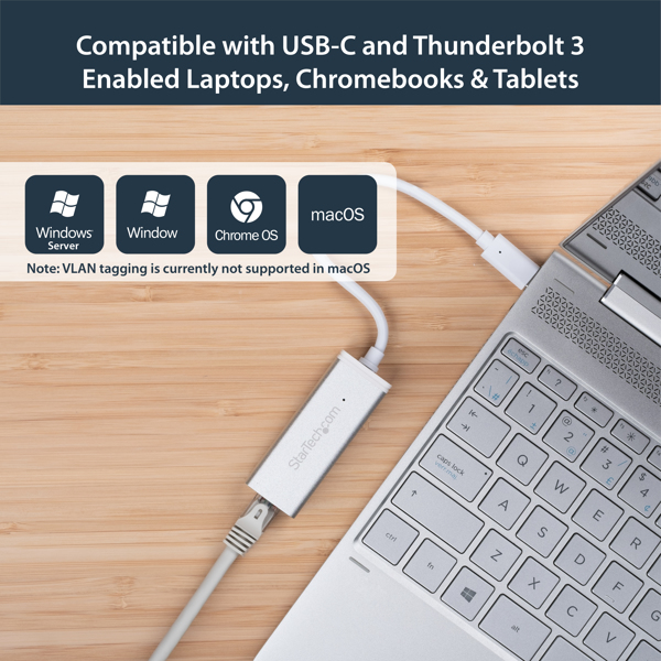StarTech USB-C to Gigabit Network Adapter Silver - US1GC30A