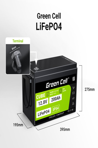 Green Cell CUBE LiFePO4 Special Battery 12.8V 200Ah - GC-LFPGC12V200AH