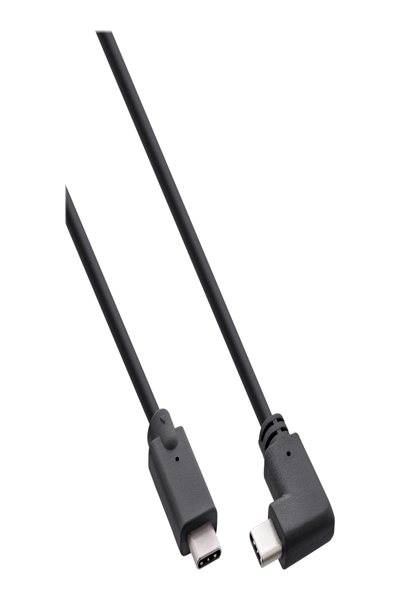 Câble USB 3.2 Gen.2 InLine - USB-C mâle/mâle coudé - noir - 1 m
