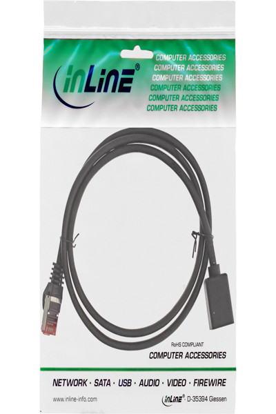InLine patch cable extension - S/FTP (PiMf) - Cat.6 - halogen-free - 1m - 76911X