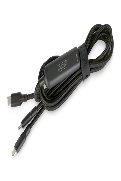 DIGITUS USB-C 2in1 charging cable, 140W, 1.8m