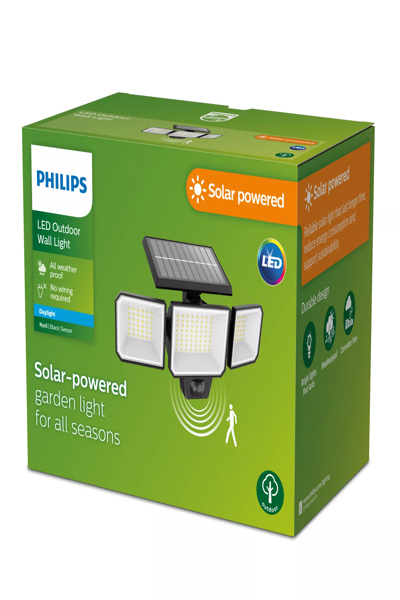 Philips Outdoor Solar Nysil Sicherheitslicht Wand Bw.sensor sw