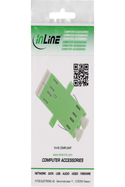 InLine Fiber optic coupler - duplex LC/LC - singlemode - green - ceramic sleeve - 89989R