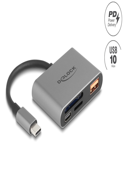 Delock USB-C Card fÃƒÂ¼r SD und Micro Speicherkarten+ USB 10 Gbps - Card-Reader - Secure Digital (SD) - 91016