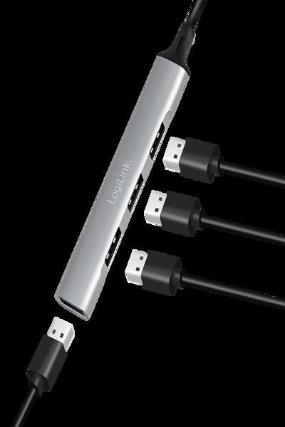 LogiLink UA0391 4-Port USB 3.0 Hub Aluminium USB-A - UA0391