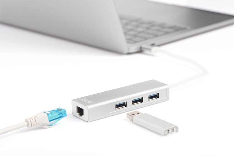 DIGITUS USB-C Hub Ethernet-adapter - DA-70255