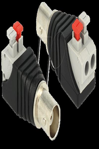 Delock Aerial adapter - 2 pin terminal block female to BNC female - 65526