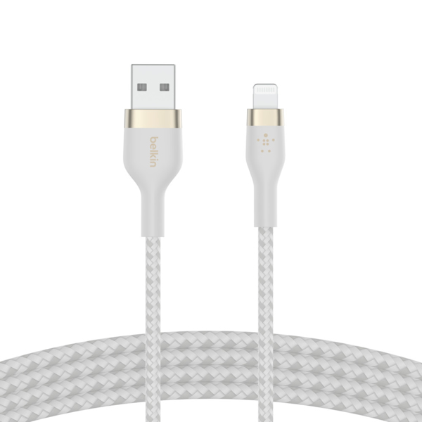 Belkin BOOST CHARGE USB-A to LTG Braided Silicon 3M White - Digital - CAA010BT3MWH