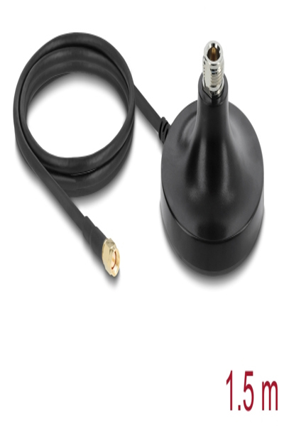 Delock Magnetic Antenna Base 1 x N Jack to 1 SMA Connector - 81492