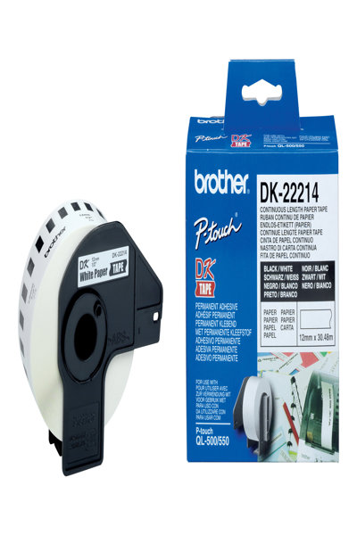 Brother DK-22214 - White - Roll (1.2 cm x 30.5 m) thermal paper - DK22214