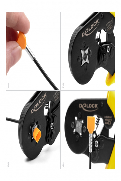 Delock Krympverktyg - för krympning av ändhylsor med självjusterande stift - 90558