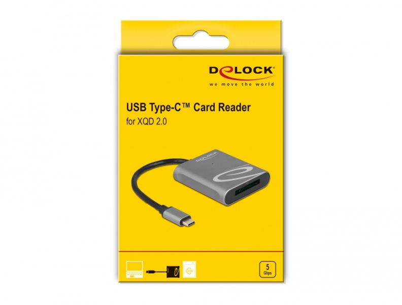 Delock 91741 - Card Reader, extern, USB 3.2 Gen1 Type-C, XQD - 91741