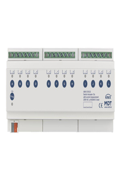 Actionneur de commutation MDT 12 voies 12TE REG 16/20 A 230 V AC Charge C